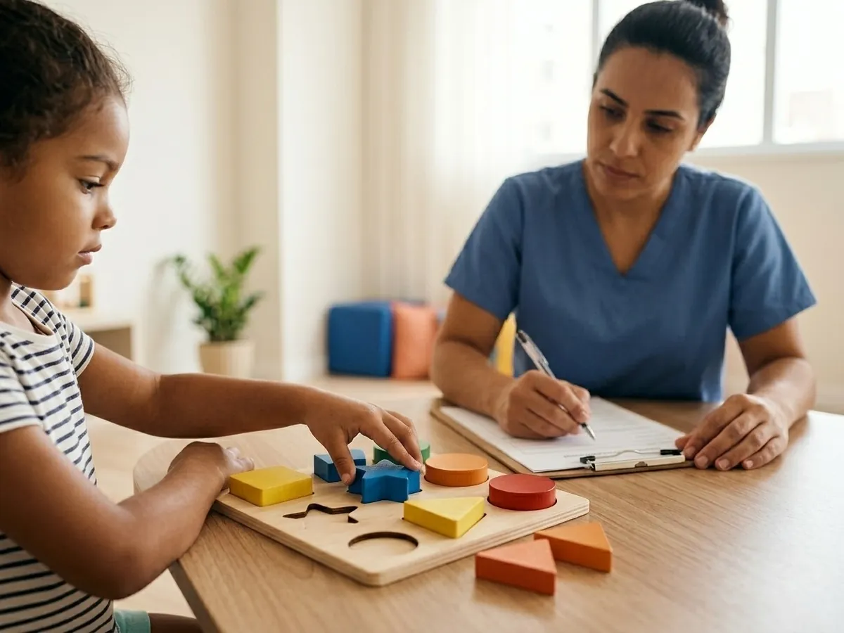 Sessão de avaliação neuropsicológica no Centro Clínico do Autista
